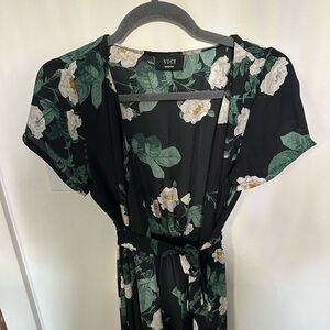 VICI Floral Wrap Dress – Black & Green – Size Medium